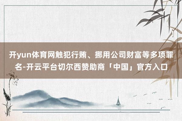 开yun体育网触犯行贿、挪用公司财富等多项罪名-开云平台切尔西赞助商「中国」官方入口