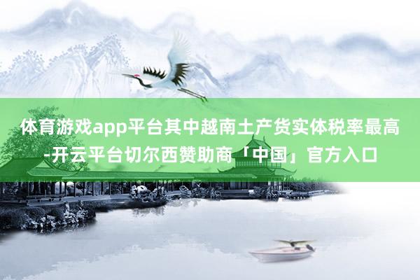 体育游戏app平台其中越南土产货实体税率最高-开云平台切尔西赞助商「中国」官方入口