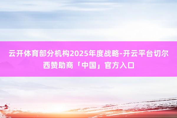 云开体育部分机构2025年度战略-开云平台切尔西赞助商「中国」官方入口