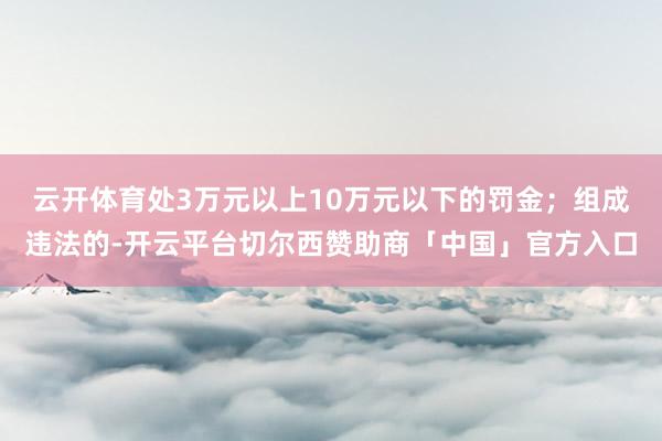 云开体育处3万元以上10万元以下的罚金；组成违法的-开云平台切尔西赞助商「中国」官方入口