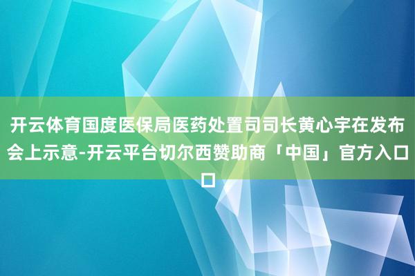 开云体育国度医保局医药处置司司长黄心宇在发布会上示意-开云平台切尔西赞助商「中国」官方入口