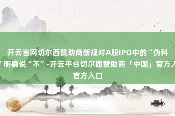 开云官网切尔西赞助商新规对A股IPO中的“伪科技”明确说“不”-开云平台切尔西赞助商「中国」官方入口