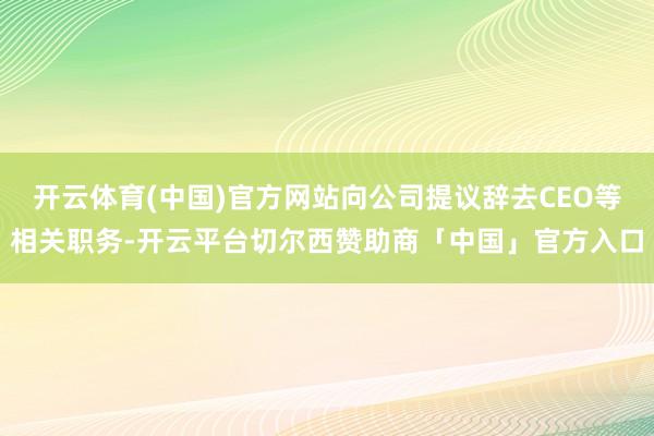 开云体育(中国)官方网站向公司提议辞去CEO等相关职务-开云平台切尔西赞助商「中国」官方入口